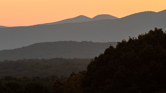 Beautiful Sunset in the Silent Appalachian Mountains