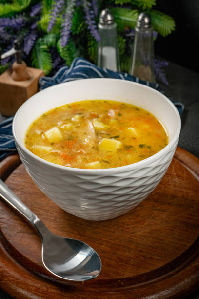 istock Barley soup with vegetables and chicken. 1857704111