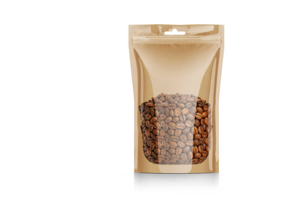 Bag Food Packaging Mockup 3D Rendering on White Background