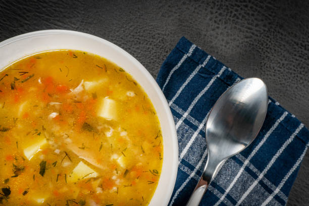 istock Barley soup with vegetables and chicken. 1857716836