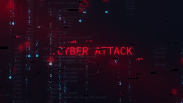 Hacking attack in Progress, Computer Alert Message, System Breach