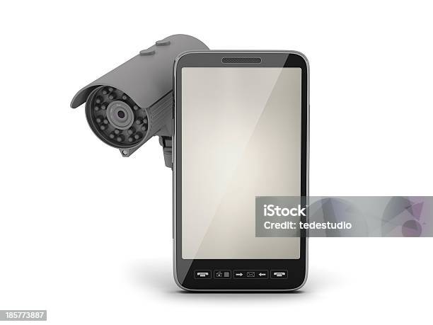 Handy Und Videoüberwachung Kamera Stockfoto und mehr Bilder von Ausrüstung und Geräte - Ausrüstung und Geräte, Drahtlose Technologie, Fotografie