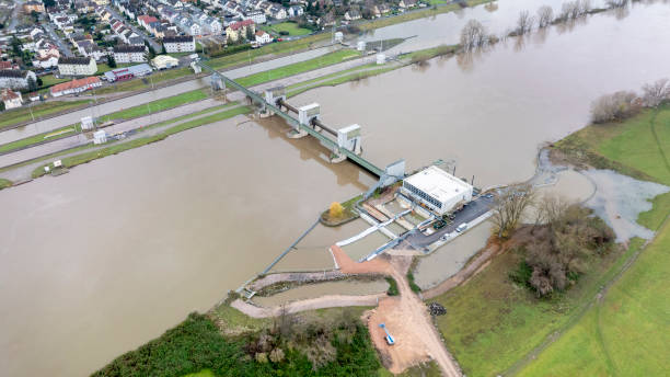 istock Flood - River Main, Germany - Sluice Kostheim 1857742823