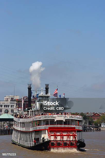 Riverboat On The Mississippi Stock Photo - Download Image Now - Steamboat, Mississippi River, Wheel