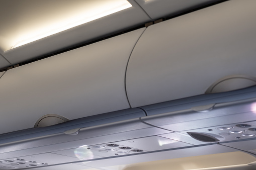 luggage racks on an airplane