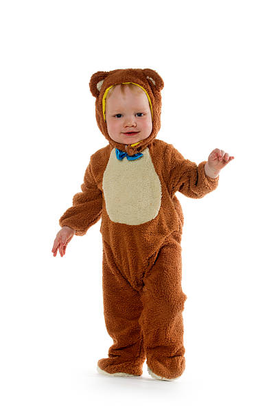 istock Baby boy in bear costume 185775441