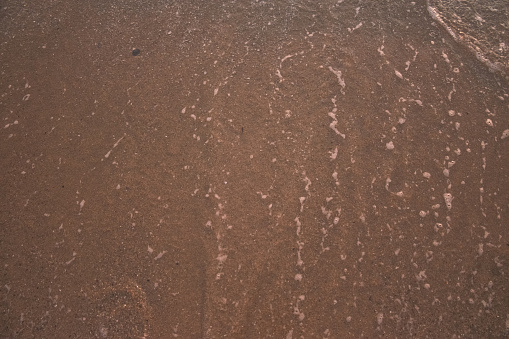 beach sand After the waves passed