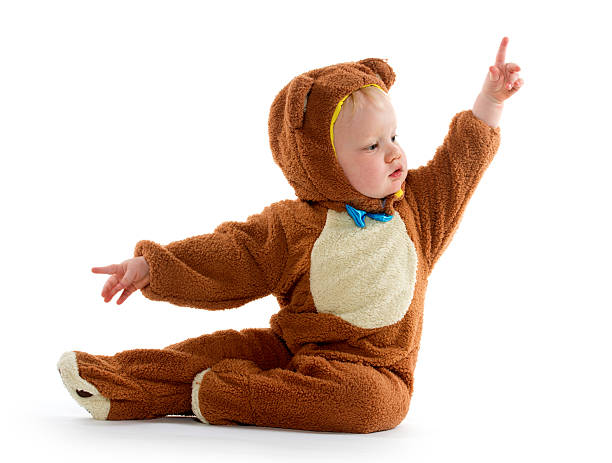 istock Baby boy in bear costume 185777183