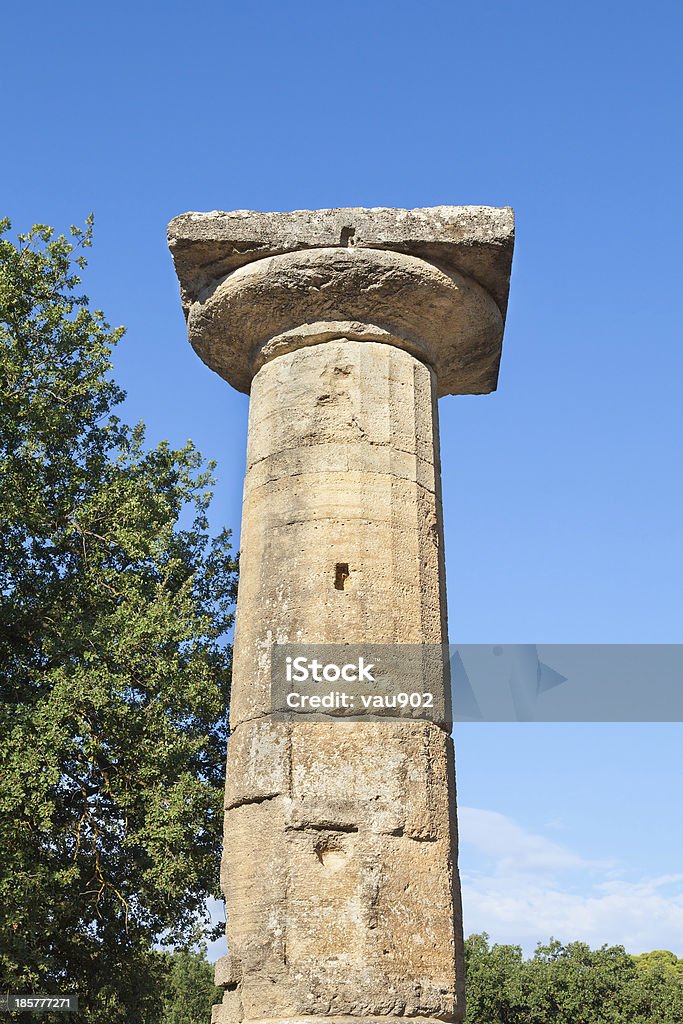 Olympia Grécia coluna de pedra - Foto de stock de Arquitetura royalty-free