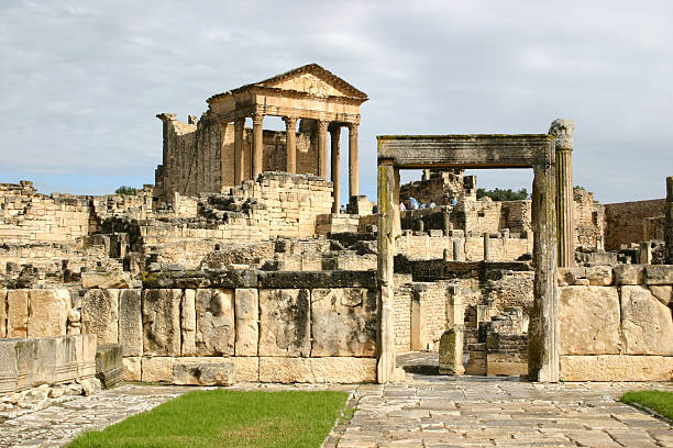 Roman Ruins at Dougga, Tunisia stock photo