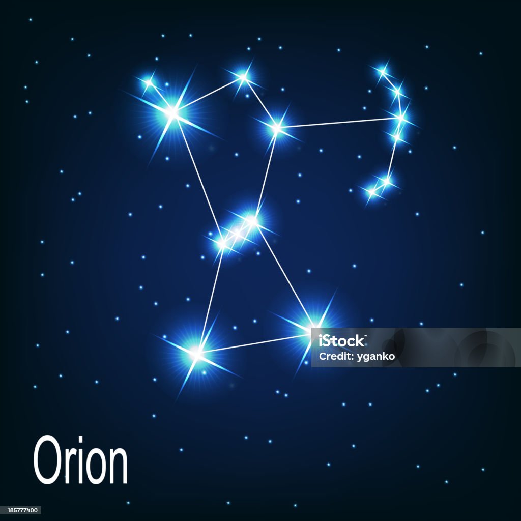 constellation "Orion" star in the night sky. Vector illustra The constellation "Orion" star in the night sky. Vector illustration Constellation stock vector