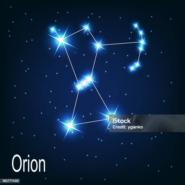 Constellation Orion Star In The Night Sky Vector Illustra Stock Illustration - Download Image Now