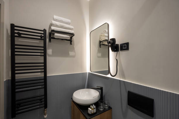 istock Interior of a minimalist bathroom 1857789154