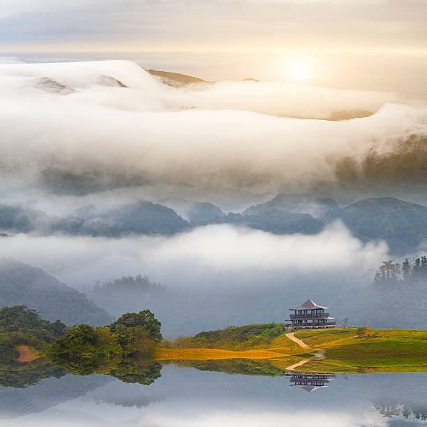 istock Nice sunrise with beauti landscape 185780953