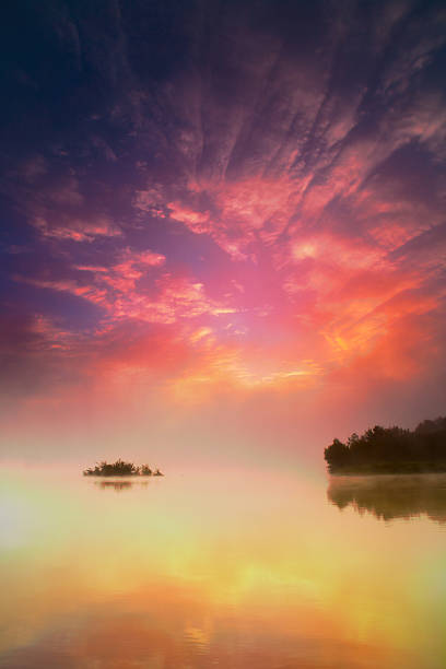 Sunrise in Nowe Grochale stock photo