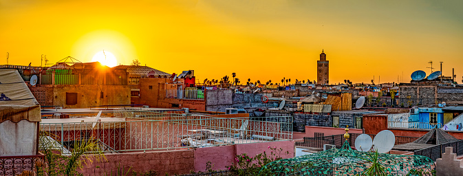 Medina at sunrise,  Marrakech, Morocco.