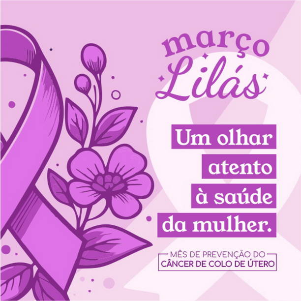 banner in portuguese for composition lilac march prevention brazil - march lilac campaign marco lilas cancer uterus - mor leylak stock illustrations