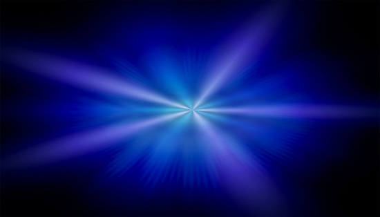 Abstract glossy blue shade burst on black background.