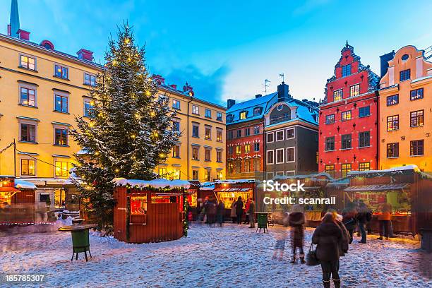 Fiera Di Natale A Stoccolma Svezia - Fotografie stock e altre immagini di Natale - Natale, Stoccolma, Svezia