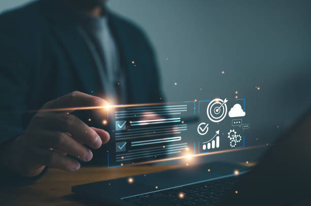 istock Targeting the business concept, target with digital marketing icons on virtual screen internet network connection, Business goal, Digital marketing, online business, Set goals for better results. 1857854865