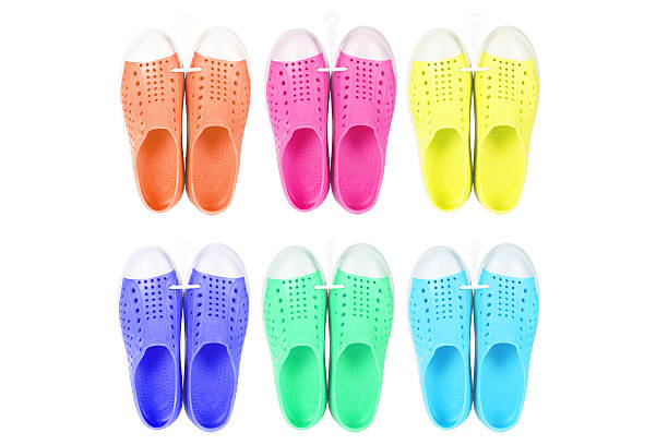 istock Colorful of  shoes isolate in white background. 185785592