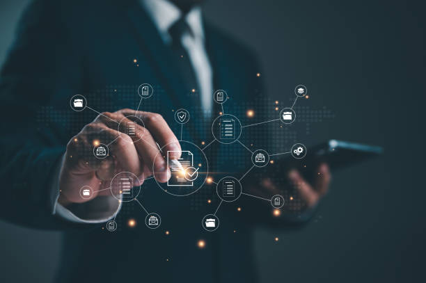 istock service guarantee, Validation concept for business process automation, quality assurance management, certification, digital transformation. businessman touching checked icon on virtual screen. 1857857459