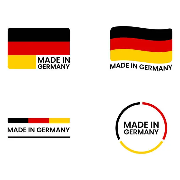 Vector illustration of Made in Germany Label Set Vector Design on White Background.