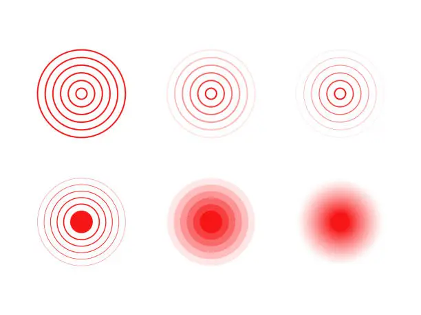 Vector illustration of Pain Circles Vector Set.