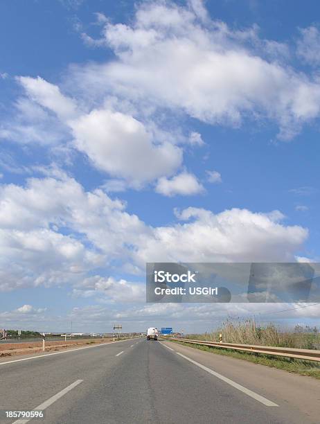 Highway A31 Spain Europe Stock Photo - Download Image Now - Blue, Cloud - Sky, Commercial Land Vehicle