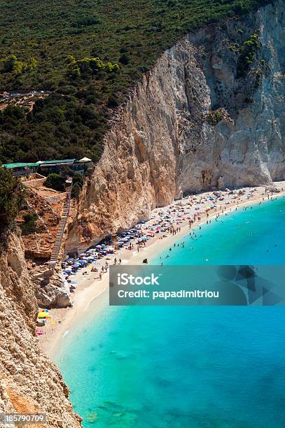 Porto Katsiki Beach At Lefkada Island Greece Stock Photo - Download Image Now - Ionian Sea, Bay of Water, Beach