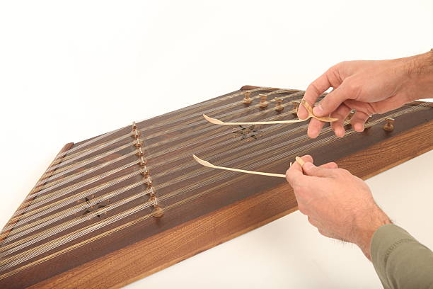 Iranian dulcimer musical instrument stock photo
