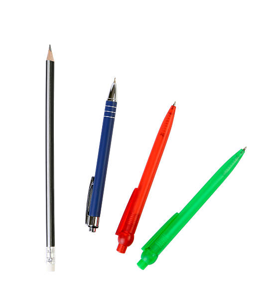 istock Wooden pencil and ballpoint pens 185792174