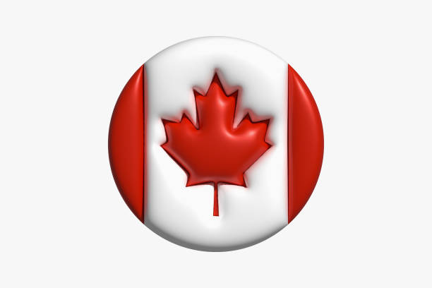 Close up high angle view of canada country flag