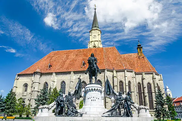 Photo of Saint Michael's gothic church into the mainsquare of Cluj-Napoca