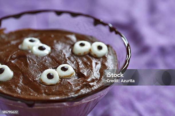 Chocolate Pudding With Marshmallow For Halloween Stock Photo - Download Image Now - Animal Body Part, Animal Eye, Backgrounds