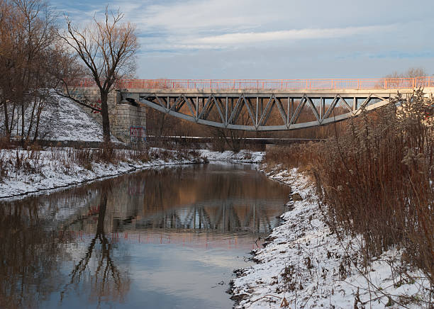 istock View of the bridge and river at sunset 185796184