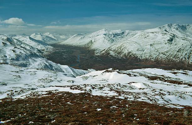Glen Affric from the East Scotland The high peaks of Glen Affric seen here from the East, looking towards the distant mountains of Glen Shiel drumnadrochit stock pictures, royalty-free photos & images