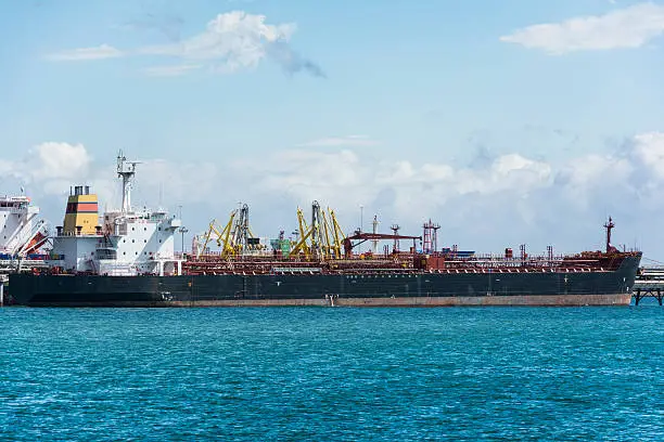 Large oil tanker Ship in the Mediterranean Sea