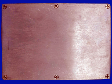 Square Aluminum Plate Blue Background