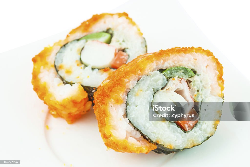 Delicious California rolls on dish Appetizer Stock Photo