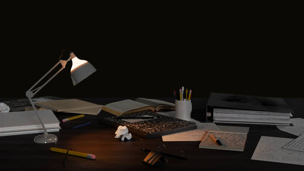 istock School supplies on a wooden table black background 1858027895