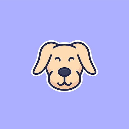 dog, puppy icon with outline