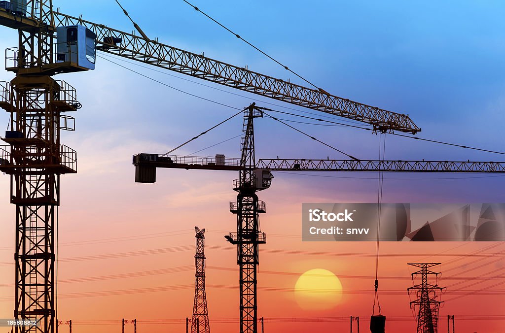 silhouette de site de construction - Photo de Acier libre de droits