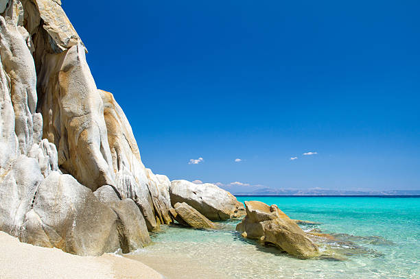 istock Rocky cliff above the beautiful clear water 185810471
