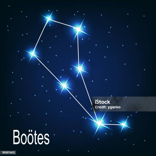 Ilustración de Constellation Boötes Estrella En El Cielo Nocturno Vector Illust y más Vectores Libres de Derechos de Abstracto