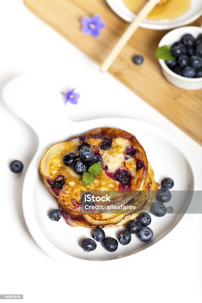 Pfannkuchen mit Blaubeeren - Lizenzfrei Amerikanische Heidelbeere Stock-Foto