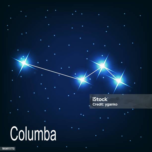 Ilustración de Constelación Columba Estrella En El Cielo Nocturno Vector Illust y más Vectores Libres de Derechos de Abstracto