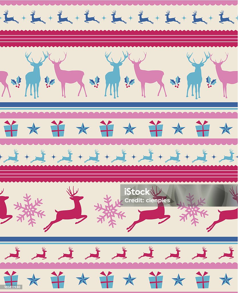 Vintage motif sans couture de Noël reindeers arrière.  EPS10 fichier. - clipart vectoriel de A la mode libre de droits