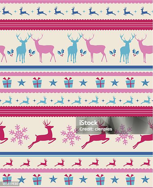 Vintage Motif Sans Couture De Noël Reindeers Arrière Eps10 Fichier Vecteurs libres de droits et plus d'images vectorielles de A la mode