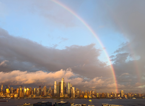 Rainbow on top of Manhattan in New York City
